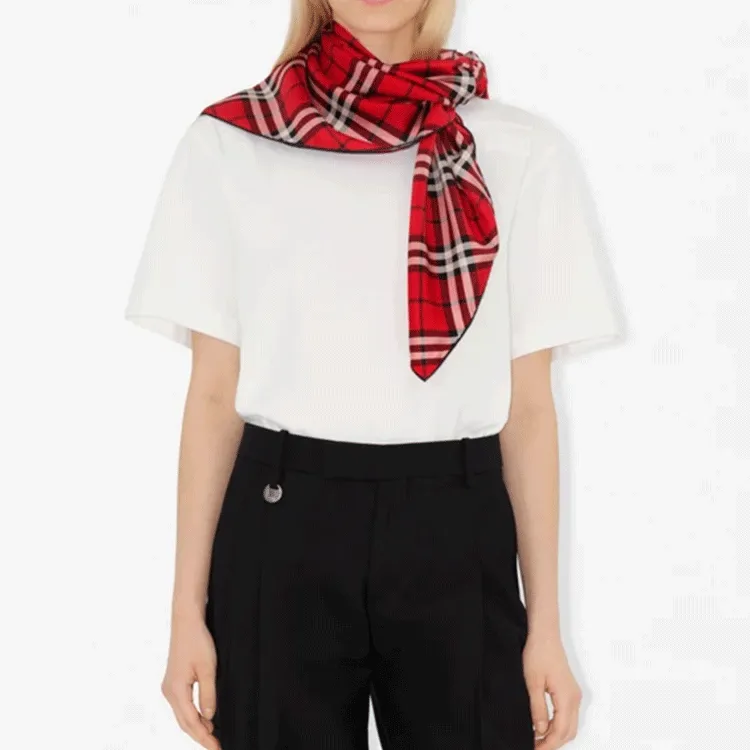 Burberry Silk Scarves Women's Red-2