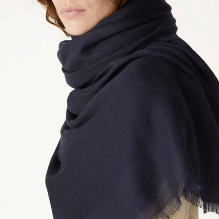 Loro Piana Cashmere Shawls Women's Marine Blue-1