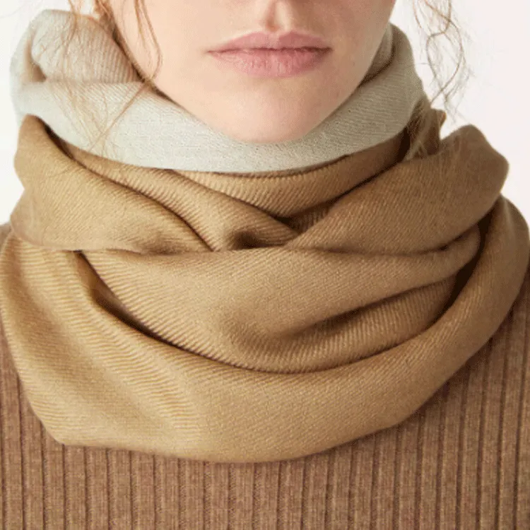 Loro Piana Cashmere, Mulberry Silk Knit Scarves Women's Peanut Sauce/Light Umber-1
