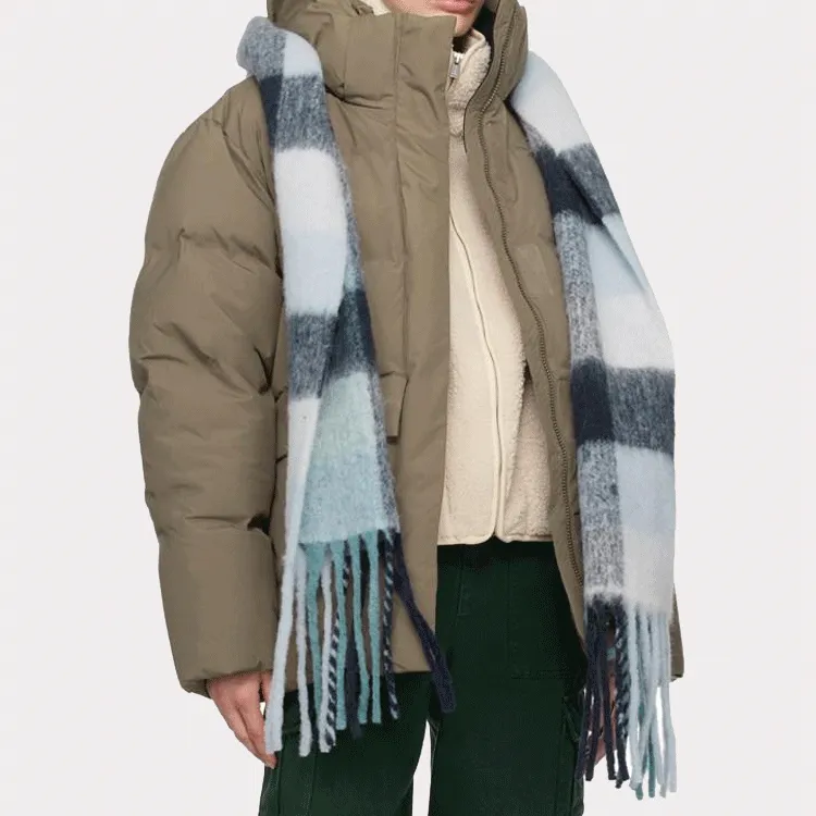 HOLZWEILER Alpaca Knit Scarves Women's Light Blue-2