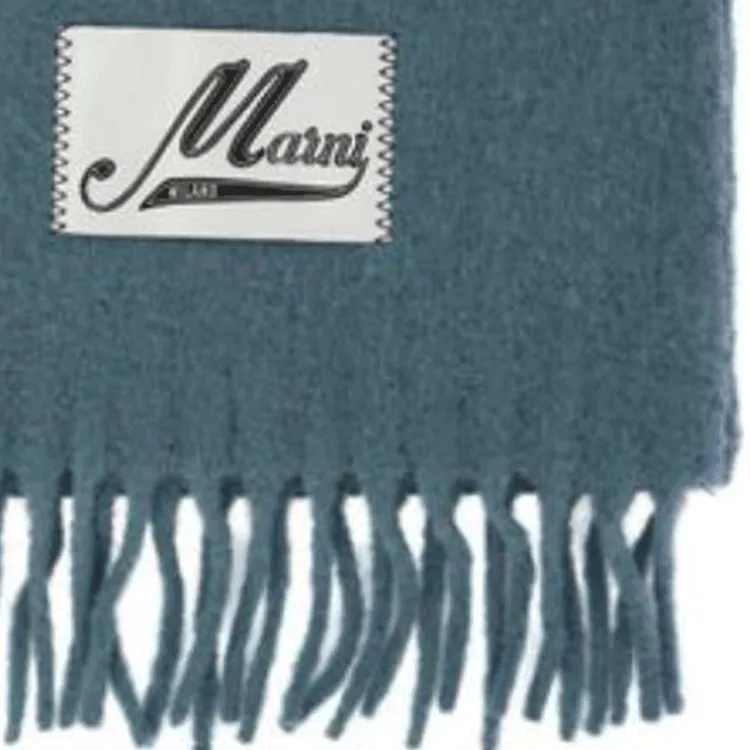 MARNI Logo Patch Fringed Scarf-2