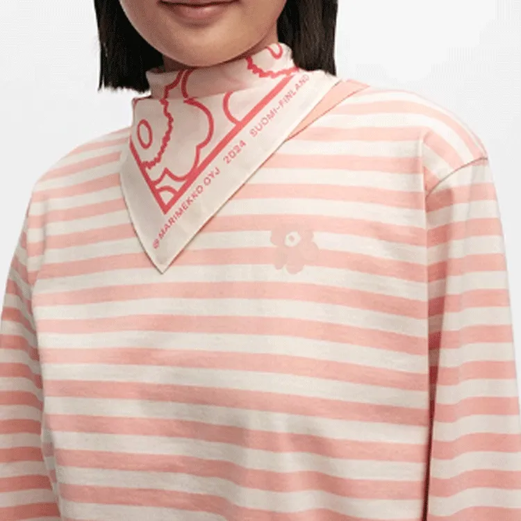 Marimekko Cotton Silk Scarves Women's Ecru/Pink-1