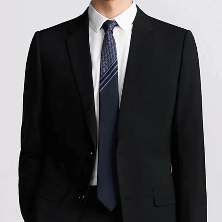 DIOR Silk Ties Men's Marine Blue-2