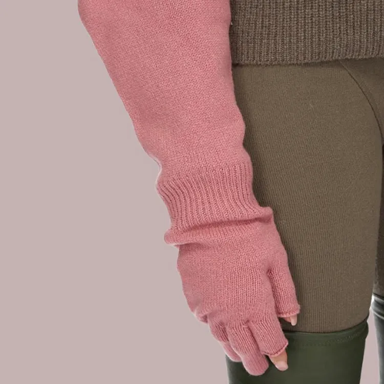 RICK OWENS/RO Wool Cashmere Knit Gloves Women's Pink-2