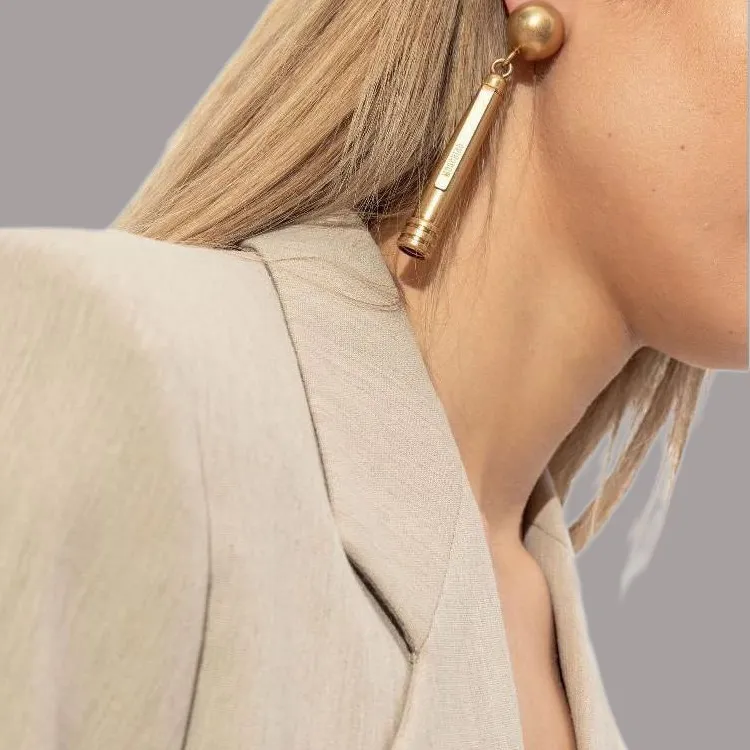 MOSCHINO Engraved Clip on Earrings-3