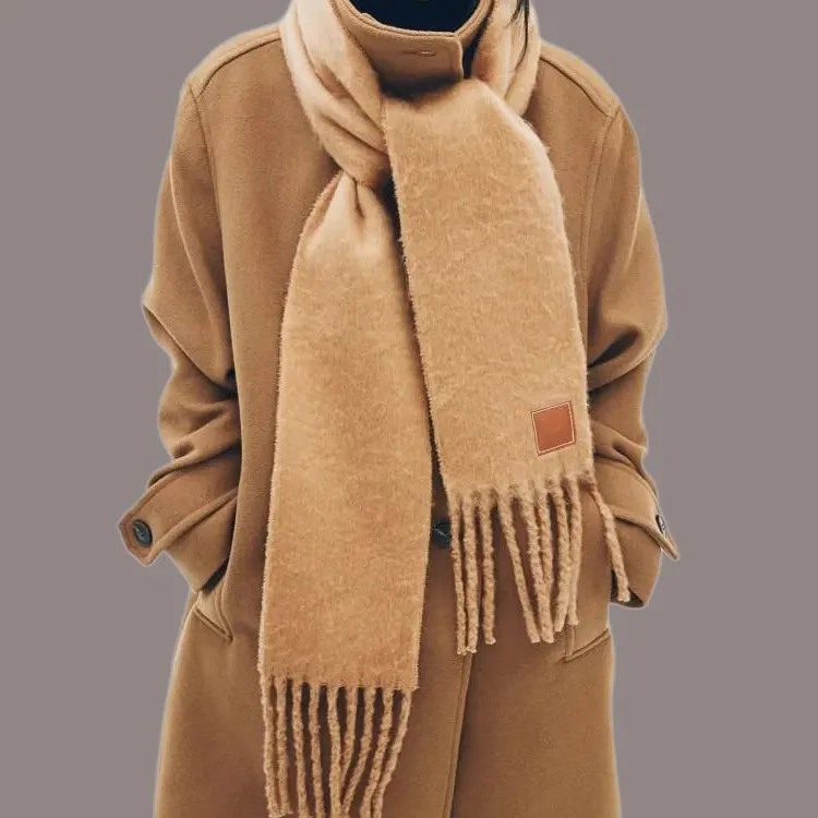 H&M Polyester Knit Scarves Women's Beige-2