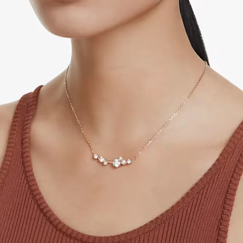 Swarovski Constella Faux Crystal Necklaces Women's Rose Gold-4