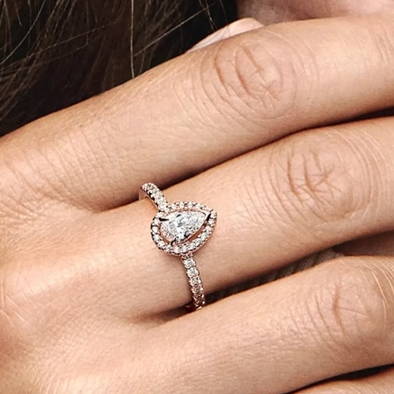 Pandora Synthetic Cubic Zirconia Rings Women's Rose Gold-2