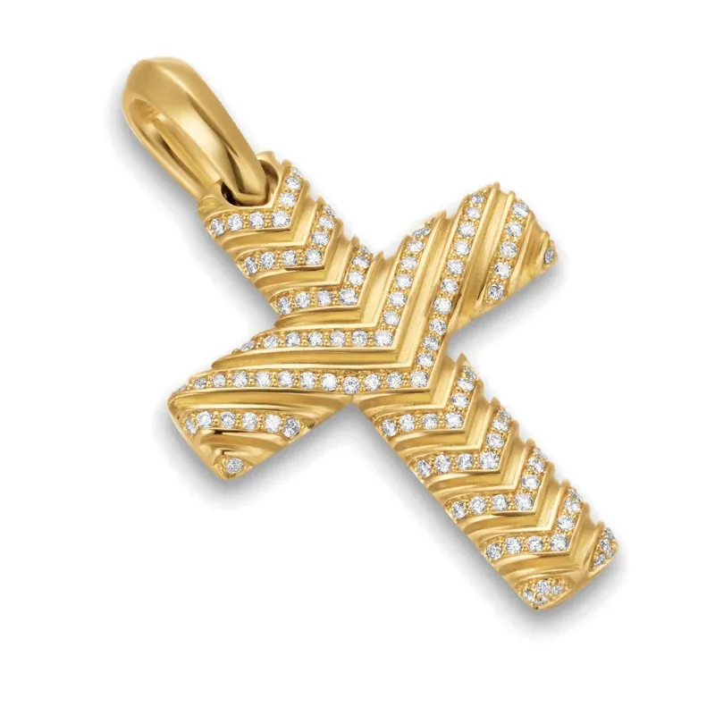David Yurman 18kt Yellow Gold Cross Pendant-2