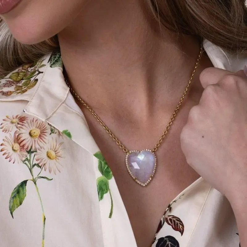 Irene Neuwirth 18K Yellow Gold Love Moonstone Necklace-2