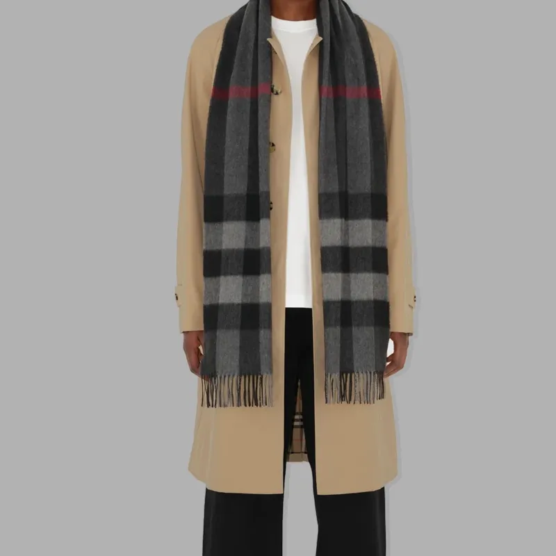 Burberry Checked Cashmere Scarf-4