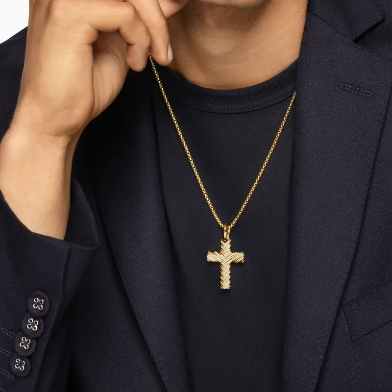 David Yurman 18kt Yellow Gold Cross Pendant-5