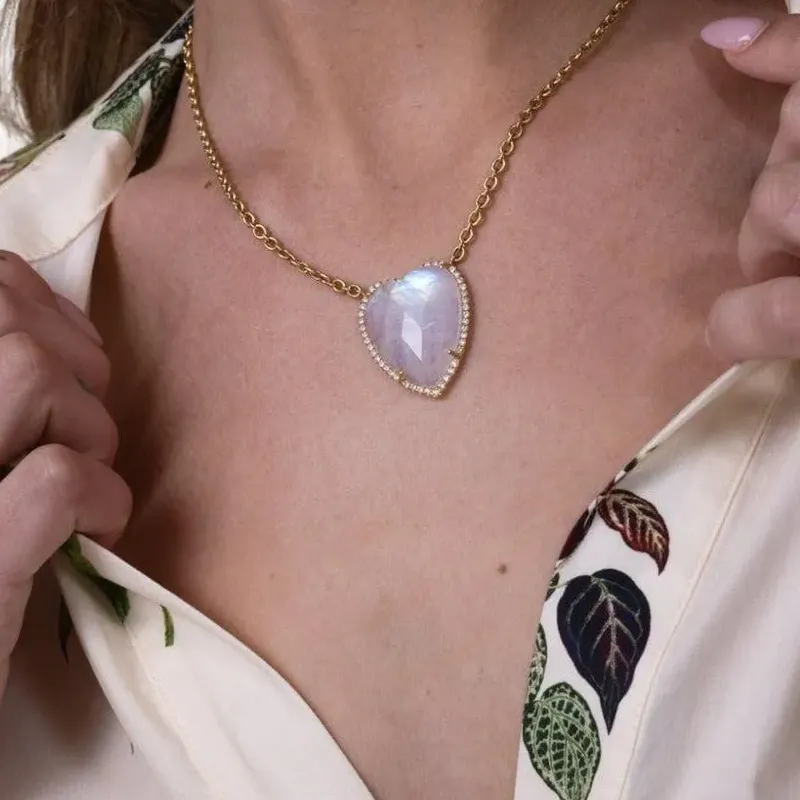 Irene Neuwirth 18K Yellow Gold Love Moonstone Necklace-4