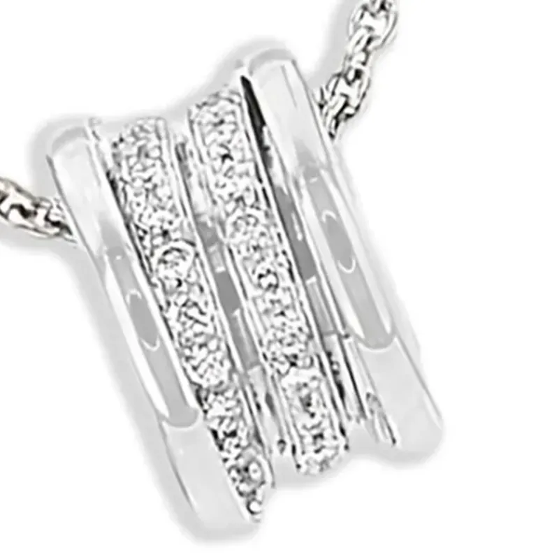 BVLGARI 2000s Pre owned B.Zero1 Diamond Pendant Necklace-2