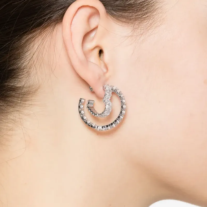 Swarovski Matrix Hoop Earrings-2