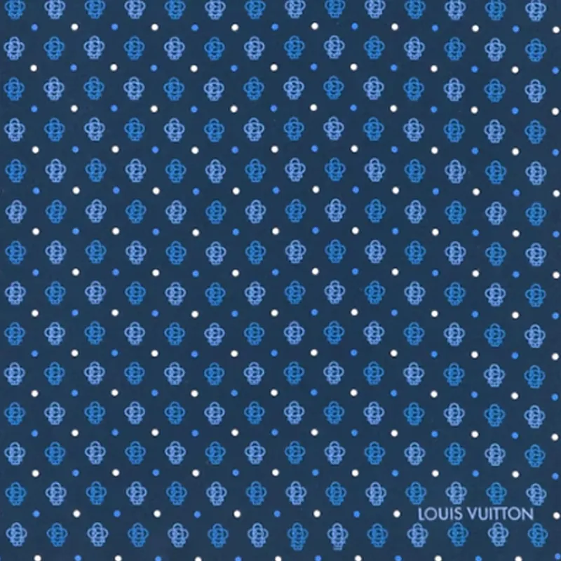 LOUIS VUITTON Silk Scarves Unisex Blue-2