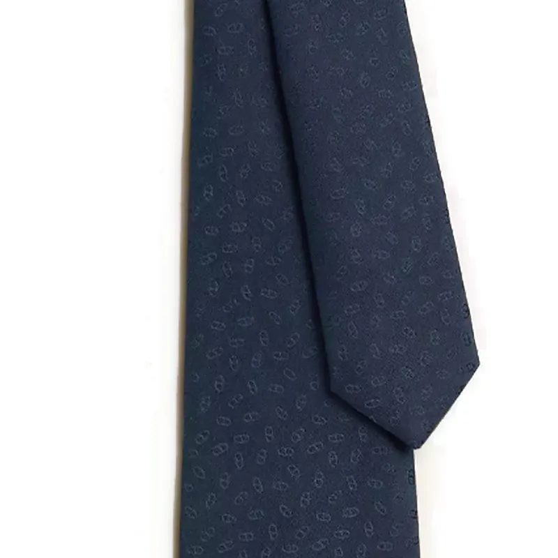 HERMES Mulberry Silk Ties Men's China Blue-1