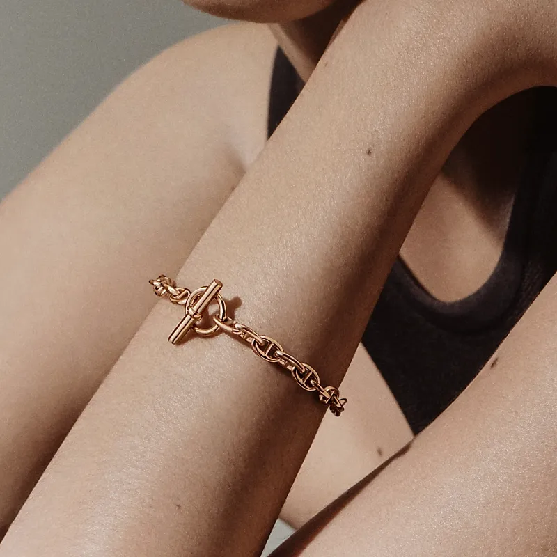 HERMES 18K Rose Gold Bracelets Women's Rose Gold-2