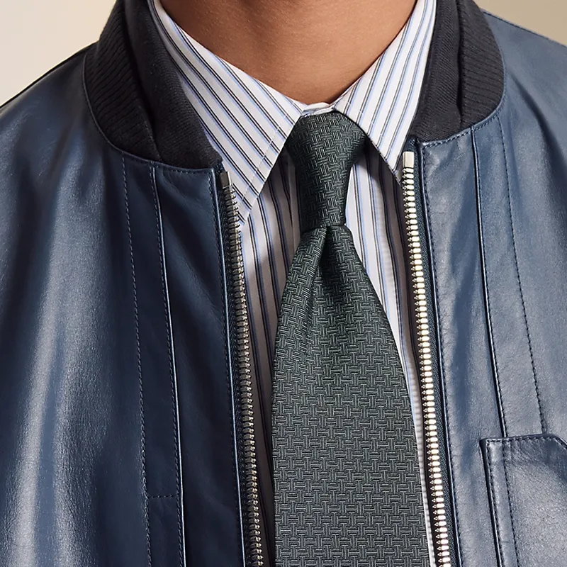 HERMES Silk Ties Men's Anthracite-2