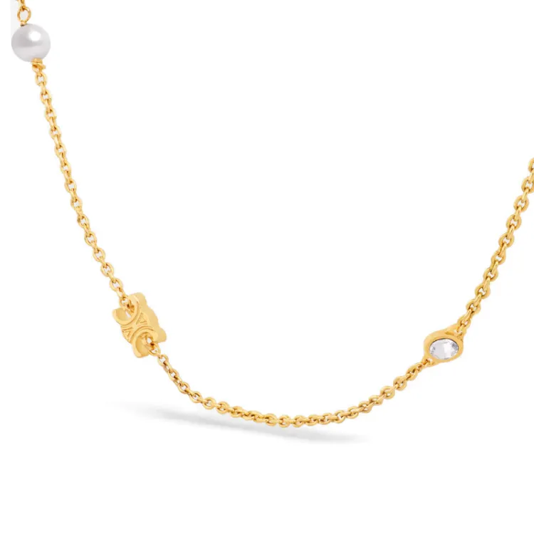【送料&関税込】Celine Golden Brass Necklace CELINE Brass Necklaces Women's Gold - POIZON