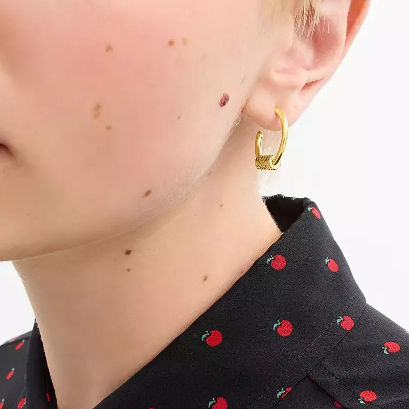COACH Brass Plated Earrings Women's Gold-3