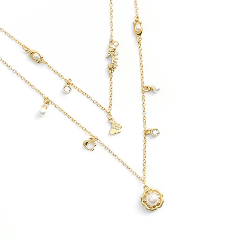 COACH Brass Plated Necklaces Women's Gold-2