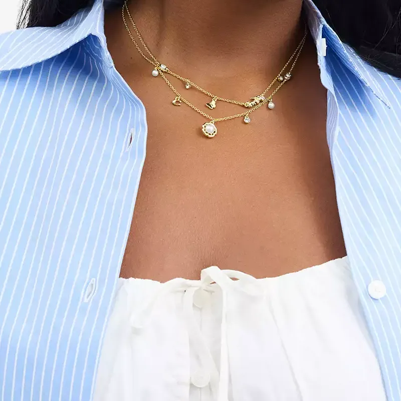 COACH Brass Plated Necklaces Women's Gold-3