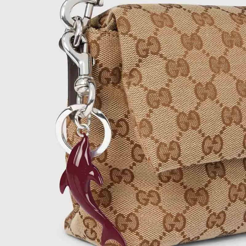 GUCCI Metal Keychains Men's Brown-2