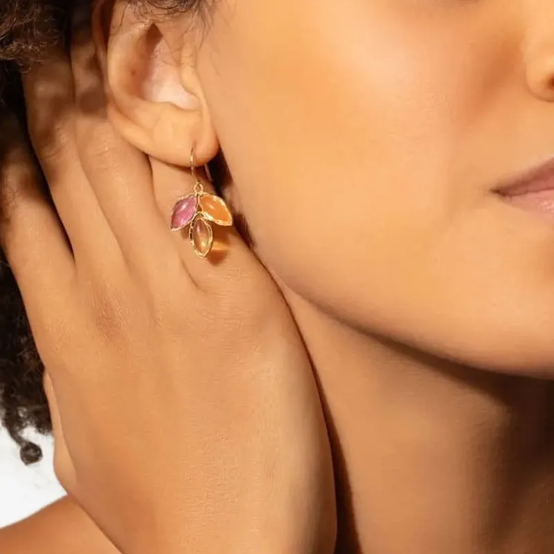 Irene Neuwirth 18kt Yellow Gold Classic Trio Dew Multi stone Earrings-2