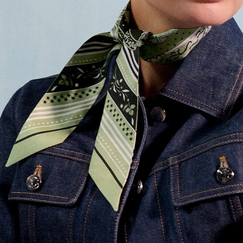 HERMES Silk Scarves Women's Green-2
