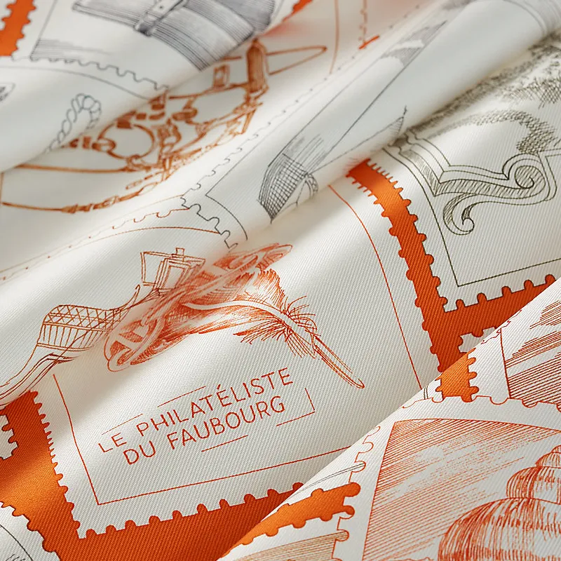 HERMES Silk Scarves Women's Orange-1
