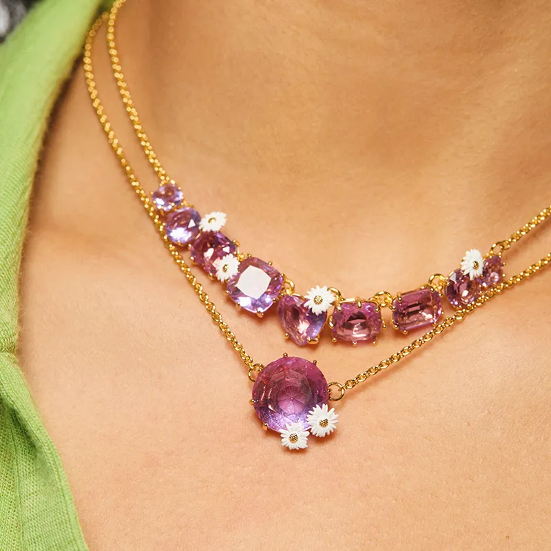LES NEREIDES Gold Plated Necklaces Women's Purple-2