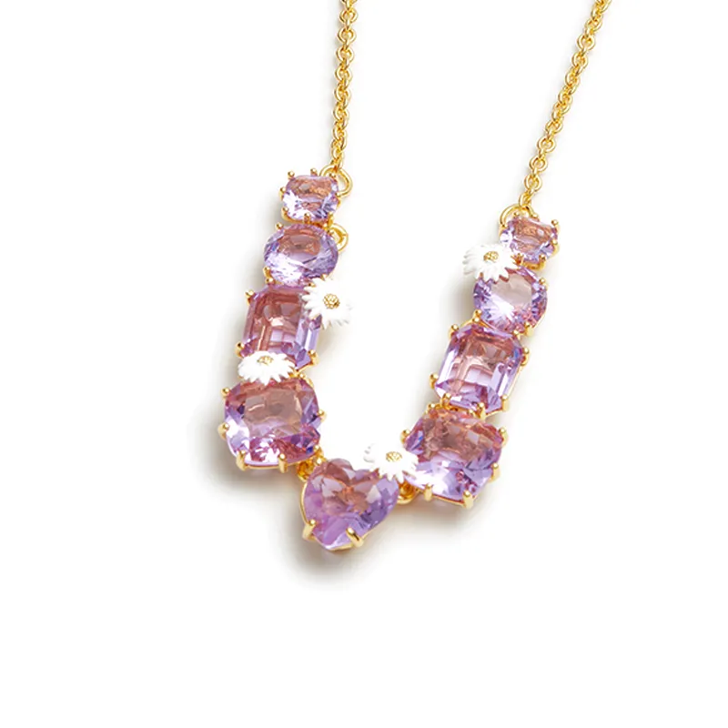 LES NEREIDES Gold Plated Necklaces Women's Purple-3