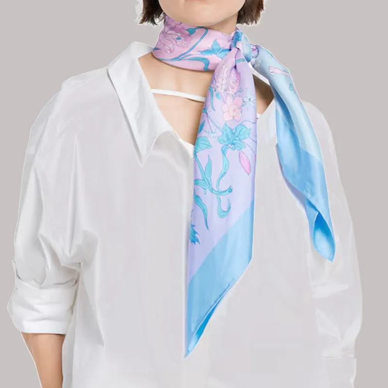 GUCCI Silk Scarves Women's Light Blue-2