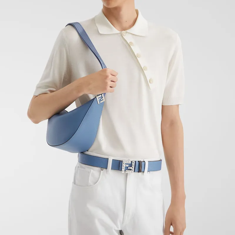 FENDI Cow Leather Belts Men's Light Blue -2