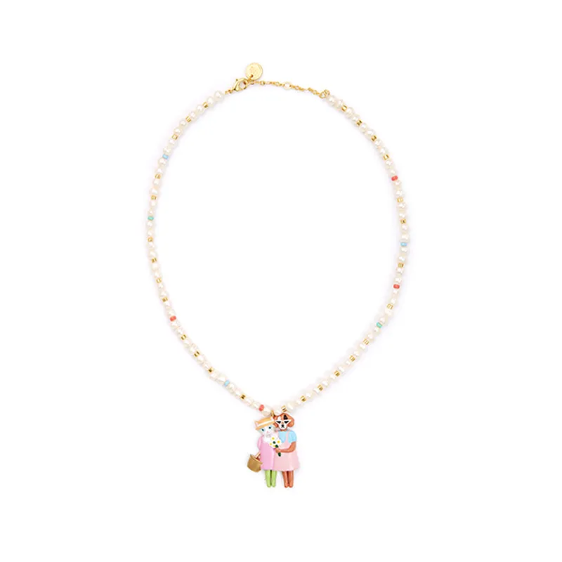 LES NEREIDES Gold Plated Necklaces Women's White-1