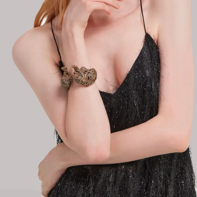 Roberto Cavalli Tiger motif Cuff Bracelet-3