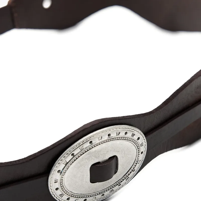 ZARA Leather Belts Women's Black Width 6CM-2