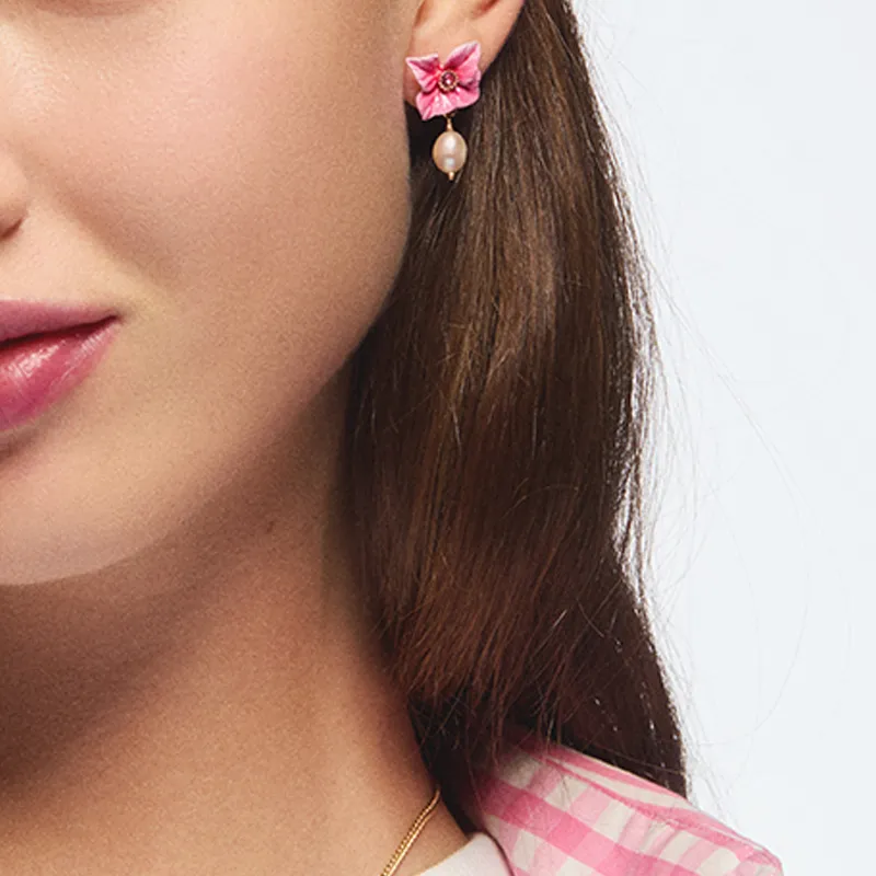 LES NEREIDES Gold Plated Earrings Women's Pink-2