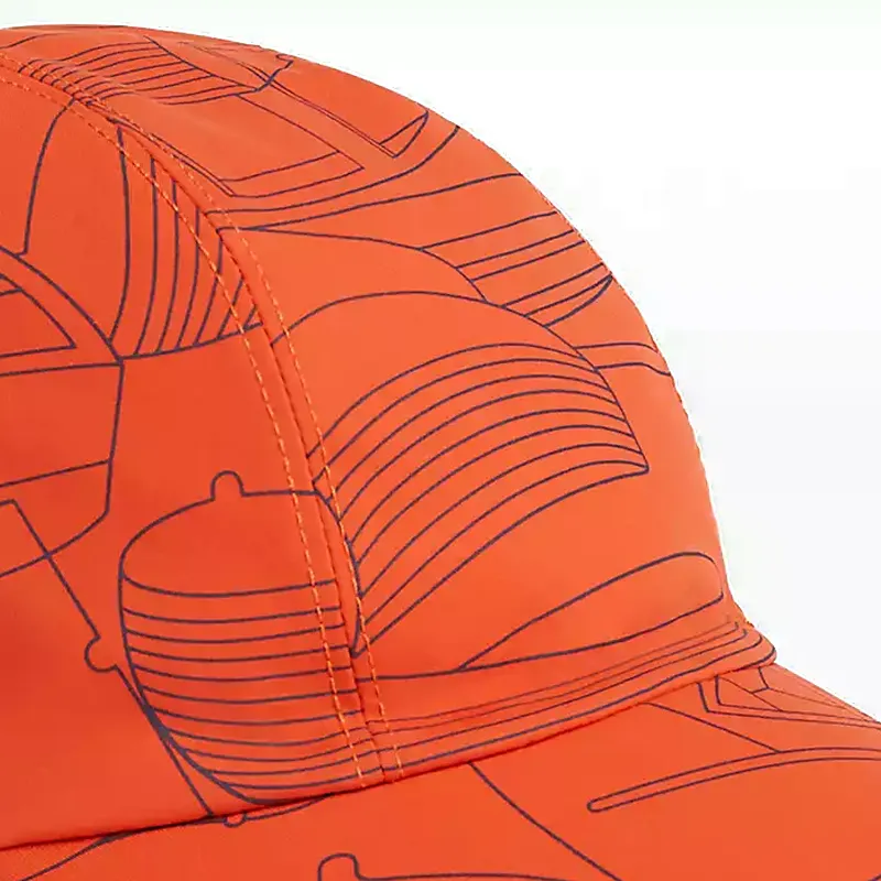 HERMES Polyamide Baseball Caps Unisex Orange-2