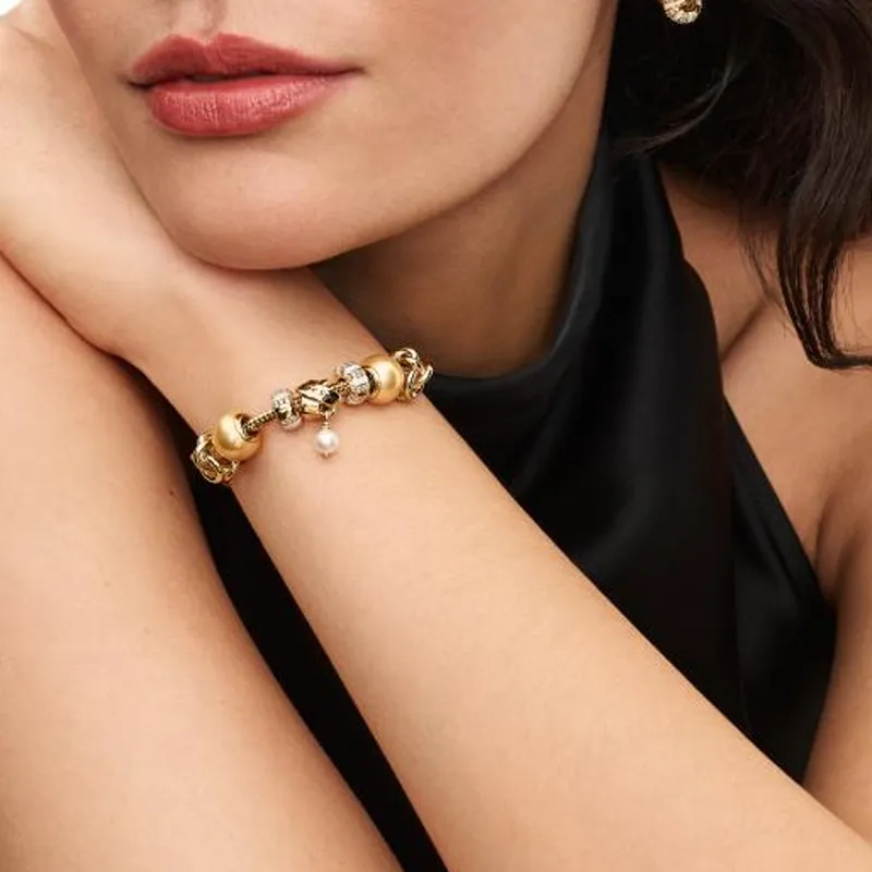 Pandora Gold Plated Copper Silver Alloy Bracelets Women's Gold-2