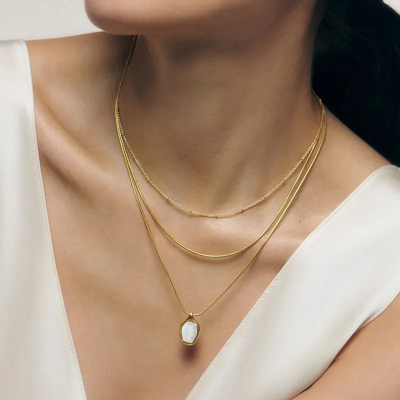 Monica Vinader, 925 Sterling Silver Necklaces Women's Gold-2