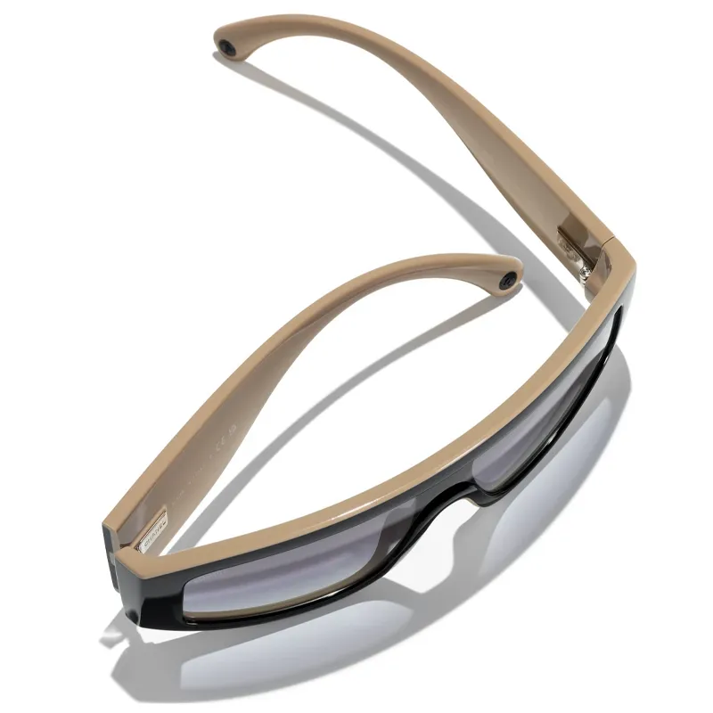 CHANEL Nylon Irregular Shape Sunglasses Women's Black/Beige-3