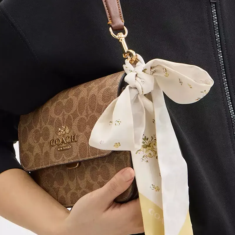 COACH Silk Scarves Women's Light Beige-2