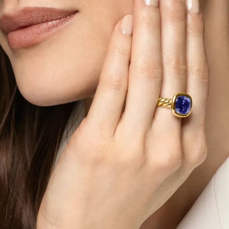 David Yurman 18K Yellow Gold Dy Mercer® Lolite Ring-4