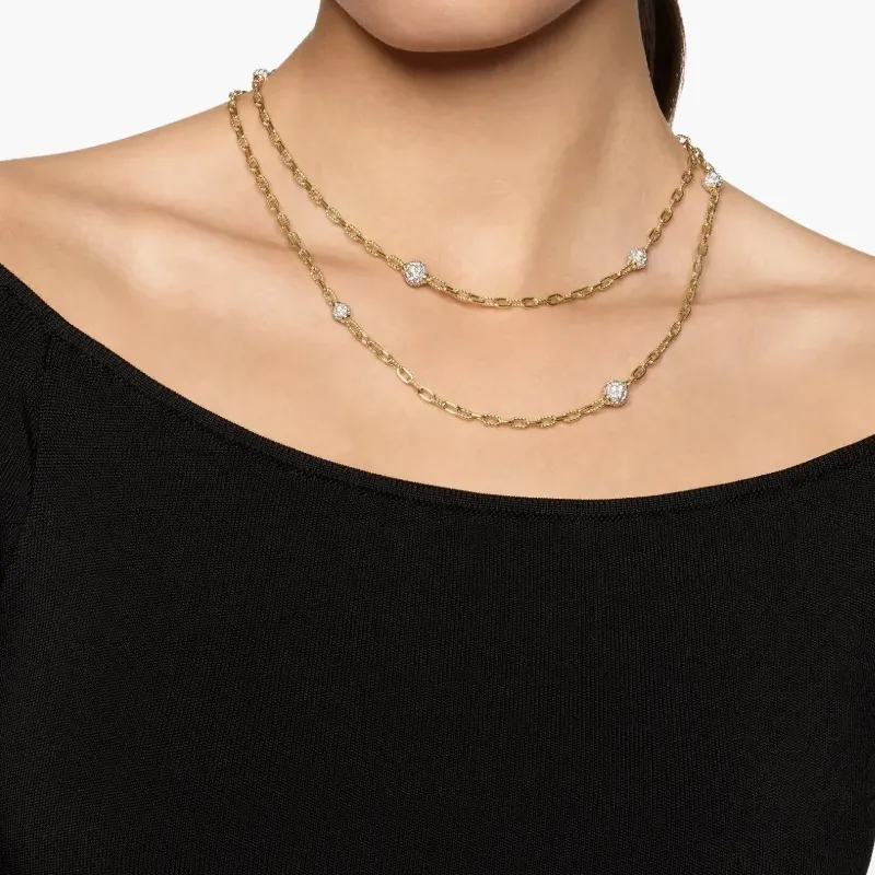 David Yurman 18kt Yellow Gold Dy Madison Beaded Diamond Necklace 3mm-3