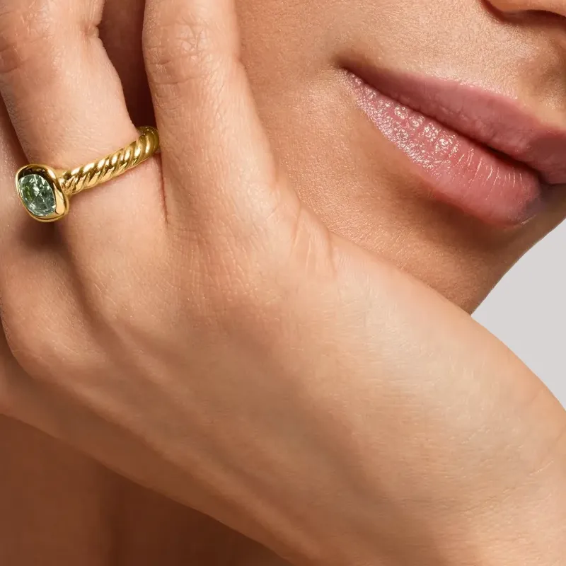 David Yurman 18K Yellow Gold Dy Mercer® Prasiolite Ring-5