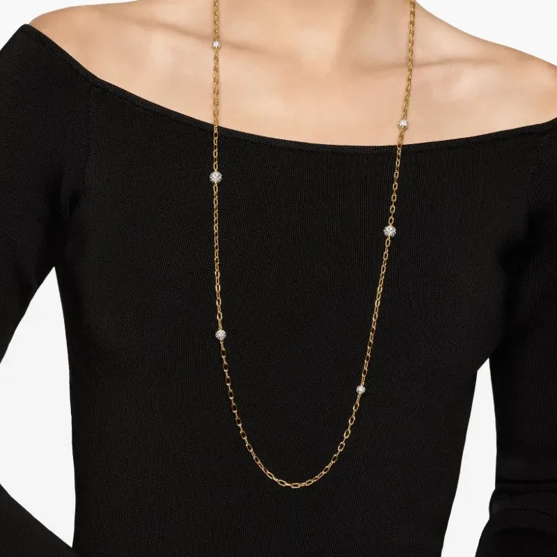David Yurman 18kt Yellow Gold Dy Madison Beaded Diamond Necklace 3mm-2