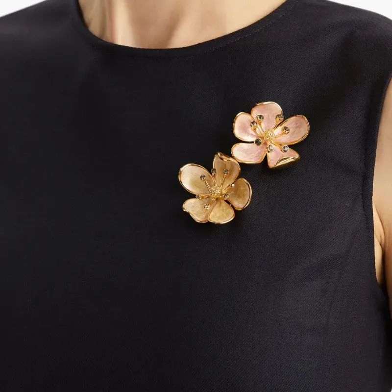 Oscar De La Renta Cherry Blossom Brooch-2