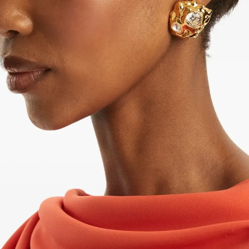 Oscar De La Renta Textured Clip on Earrings-2